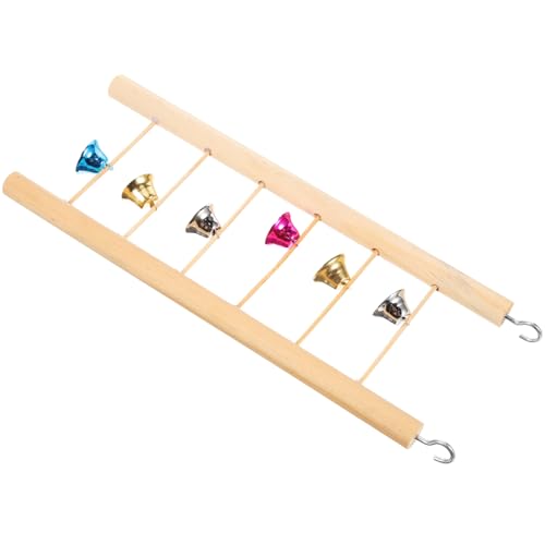 SUPVOX Vogelleiter Holz mit Bunten Glocken Kletterleiter für Wellensittiche und Kleine Papageien Vogelspielzeug zur Beschäftigung und Training im Käfig SUPVOX Vogelleiter Holz mit Bunten Glocken Kletterleiter für Wellensittiche und Kleine Papageien Vogelspielzeug zur Beschäftigung und Training im Käfig von Supvox