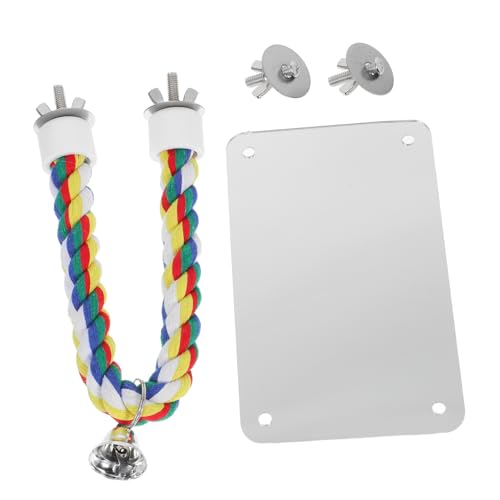 SUPVOX Vogelspielzeug Spiegel mit Baumwollseil Hängend Parrot Kauspielzeug Für Wellensittiche Papageien Käfigzubehör Sicher Und Unterhaltsam SUPVOX Vogelspielzeug Spiegel mit Baumwollseil Hängend Parrot Kauspielzeug Für Wellensittiche Papageien Käfigzubehör Sicher Und Unterhaltsam von Supvox