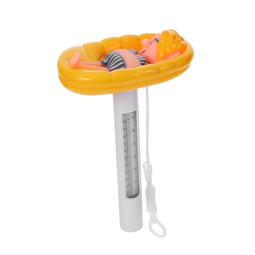 SUPVOX Wasserfestes Schwimmendes Poolthermometer mit Kreativer Cartoon figur Wasserdichtes Messgerät für Schwimmbad Aquarium Badewanne Inklusive Befestigungsseil Kinderfreundlich und von Supvox