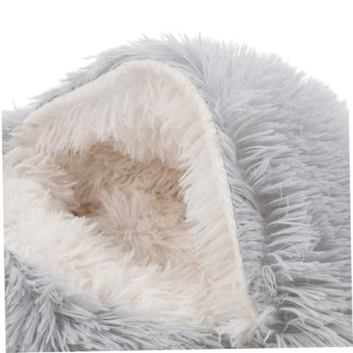 SUPVOX Weiches Katzenbett Höhle mit Kapuze Flauschiges Komfortables Schlafnest für Kätzchen Vielseitig als Kuschelhöhle Nest und Bett Graues Plüschmaterial Leicht zu Reinigen Kleine SUPVOX Weiches Katzenbett Höhle mit Kapuze Flauschiges Komfortables Schlafnest für Kätzchen Vielseitig als Kuschelhöhle Nest und Bett Graues Plüschmaterial Leicht zu Reinigen Kleine von Supvox