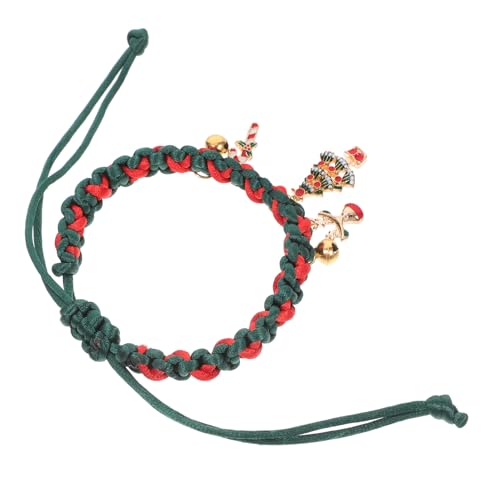 SUPVOX Weihnachtliches Katzenhalsband Rot Grün Geflochten Verstellbar Mit Glocke Süßer Haustierkragen Für Kleine Katzen Und Hunde Festliche Winterdekoration von Supvox