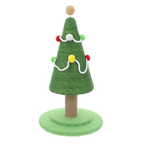 Supvox Sisal-kratzbaum Für Katzen Hoch Weihnachtsbaum-Design Mit Buntem Ball Stabiler Katzenpfostenkratzbaum Mit Sicherem Sisal Für Krallenpflege Weihnachtskratzbaum Für Haustiere von Supvox