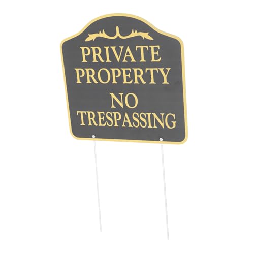 SUPVOX Wetterfestes No Trespassing Schild mit Metallpfahl Langlebiges Gartenschild für Privatgrundstück und Starkes Outdoor Warnschild zur Abwehr Unerwünschter Besucher Schwarz SUPVOX Wetterfestes No Trespassing Schild mit Metallpfahl Langlebiges Gartenschild für Privatgrundstück und Starkes Outdoor Warnschild zur Abwehr Unerwünschter Besucher Schwarz von Supvox