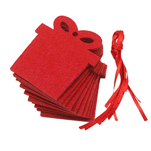 Supvox 10 Pcs Christmas Hanging Pendant Red Gift Bag Non Woven Fabric DIY Festival Xmas Home Tree Wall Window Gifts Door Decor von Supvox