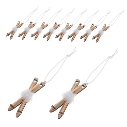 Supvox 10 Stück Mini Weihnachts Schlitten Ornamente Teiliges Holz Weihnachtsbaum Hängeornamente Rustikale DIY Weihnachtsdeko Festliche Dekoration für Weihnachtsbaum Kreative von Supvox