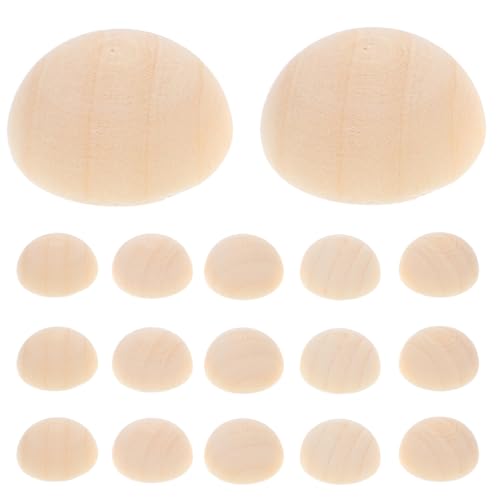 100 StüCk 15mm Halbrunde Holzkugeln Unvollendete Mini-Holzhalbkugeln FüR Diy-Projekte, Bastelarbeiten, Kinderkunst Und Dekoration von Supvox