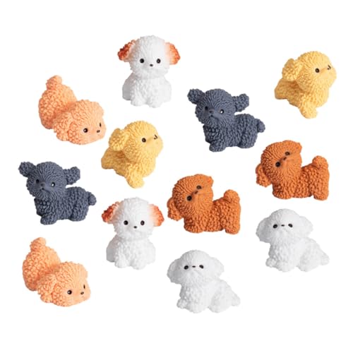 Supvox 12 Stück Teiliges Hundefiguren Resin Süße Hundedekoration für Schreibtisch Garten und Landschaften für DIY Projekte von Supvox