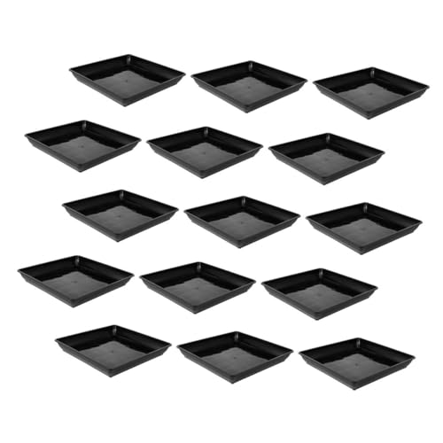 Supvox 15 Stück Blumentopf Tablett Sukkulenten-tablett Blumentopftablett Quadratisch Blumenpot -wasserschalen Untertasse Aus Kunststoff Blumenpot Pflanzerbasisaucer Pp Schwarz von Supvox