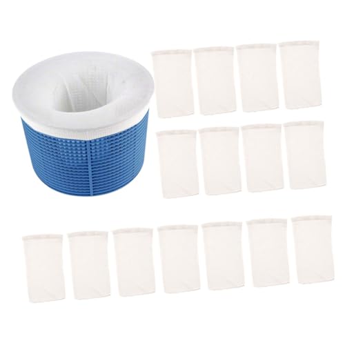 Supvox 16 Stück Teiliges Poolfiltersieb Set mit Korb und Filtersocken aus Robustem Material gegen Schmutz und Haare Geeignet für Schwimmbad Badewanne Spüle Schwimmbadzubehör in Blau von Supvox