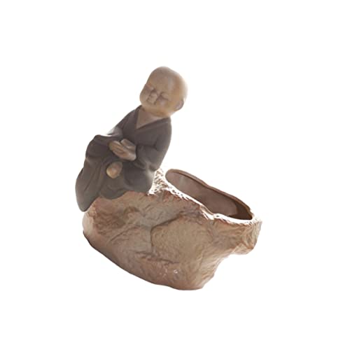 Supvox Keramik-blumentopf Im Mönch-Stil Grau Für Zuhause Büro Dekoration Pflanzgefäß Handwerkskunst von Supvox