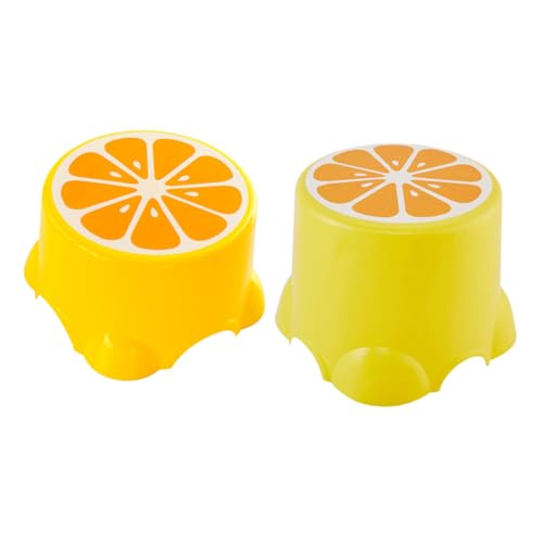 Supvox 2 STK. Teiliges Kinderhocker aus Robustem Kunststoff mit Fruchtigem Zitronenmotiv rutschfest und Großer und Kleiner Sitzhocker für Kindergarten Grundschule und Zuhause und von Supvox