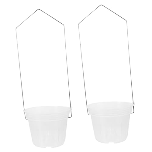 Supvox 2 Sätze Hängende Pflanztöpfe Eisen Transparente Orchideen Übertöpfe mit Stabilem Haken Kleine Blumentöpfe für Balkon Gartenzaun und Wanddekoration von Supvox