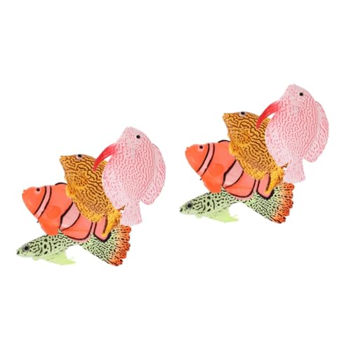 Supvox 2 Sätze Simulierte Fischornamente Simulation Gefälschte Fischverzierung Aquarium Aquarienverzierung Fischtankdekor Schwimmender Fisch Aquarienfische Groß Kieselgel 4 Stück * 2 von Supvox