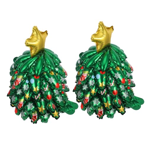Supvox 2 Stück Aufblasbare Mini Weihnachtsbäume Tischdekoration Innen Außen Vielseitig Weihnachtsbaum Luftgefüllt für Party Garten Festliche Xmas Deko von Supvox