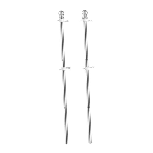 Supvox 2 Stück Fahnenmast Teilig Rostfrei Drehbar Wandmontierbar Wetterbeständig für Garten Veranda Balkon Einfache ohne Werkzeug von Supvox