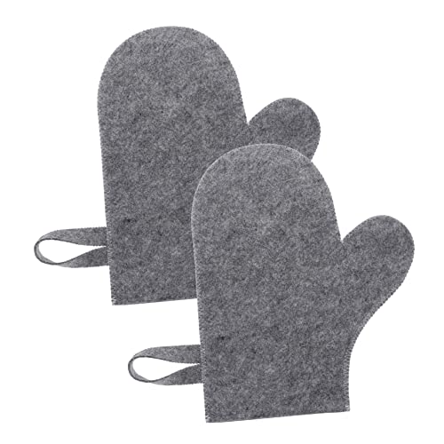 Supvox 2 Stück Hitzebeständige Sauna Peeling Handschuhe Sanfte Körperpeeling Duschhandschuhe Schnelltrocknend Hautfreundlich für Rücken und Ganzkörperreinigung Komfortabel und Langlebig von Supvox