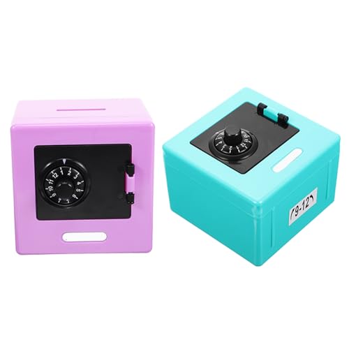 Supvox 2 Stück Kleine Spardose mit Zahlenschloss Niedliche Sparbox aus Robustem Dekorative Münzaufbewahrung in Elegantem und für Kleinkinder zum Sparen von Supvox