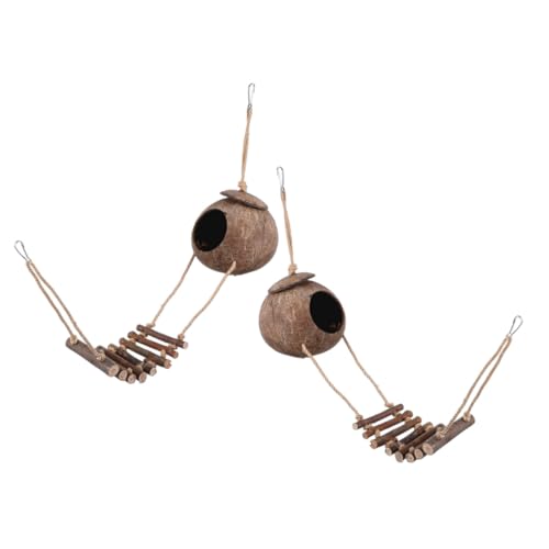 Supvox 2 Stück Kokosnussschalen-vogelnest Leiter Dekoratives Natürliches Vogelhaus für Wellensittiche und Papageien Wetterfeste Kletterhöhle Gemütliches Versteck für Outdoor-vögel und Supvox 2 Stück Kokosnussschalen-vogelnest Leiter Dekoratives Natürliches Vogelhaus für Wellensittiche und Papageien Wetterfeste Kletterhöhle Gemütliches Versteck für Outdoor-vögel und von Supvox