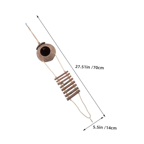 Supvox 2 Stück Natürliches Kokosnussschalen Vogelnest mit Leiter Langlebiges Sicheres Vogelhaus für Papageien Nymphensittiche Wellensittiche Vielseitig Hängend für Käfige und Terrarien Supvox 2 Stück Natürliches Kokosnussschalen Vogelnest mit Leiter Langlebiges Sicheres Vogelhaus für Papageien Nymphensittiche Wellensittiche Vielseitig Hängend für Käfige und Terrarien von Supvox