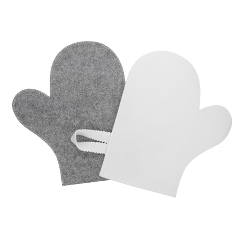 Supvox 2 Stück Peelinghandschuh aus Hitzebeständigem Filz für Sauna und Dusche Exfolierender Badehandschuh zur Effektiven Hautreinigung und Abgestorbener Hautentfernung Je und Weiß mit Supvox 2 Stück Peelinghandschuh aus Hitzebeständigem Filz für Sauna und Dusche Exfolierender Badehandschuh zur Effektiven Hautreinigung und Abgestorbener Hautentfernung Je und Weiß mit von Supvox