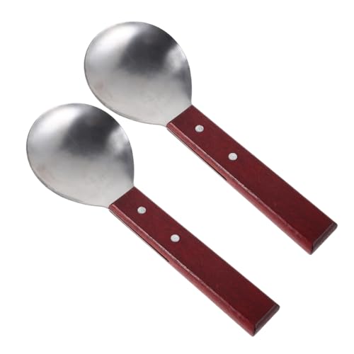 Supvox 2 Stück Reislöffel mit Holzgriff Hitzebeständige Tofu Schöpflöffel Multifunktionale Küchenutensilien für Restaurants zu Reinigen für Reis und Suppen von Supvox