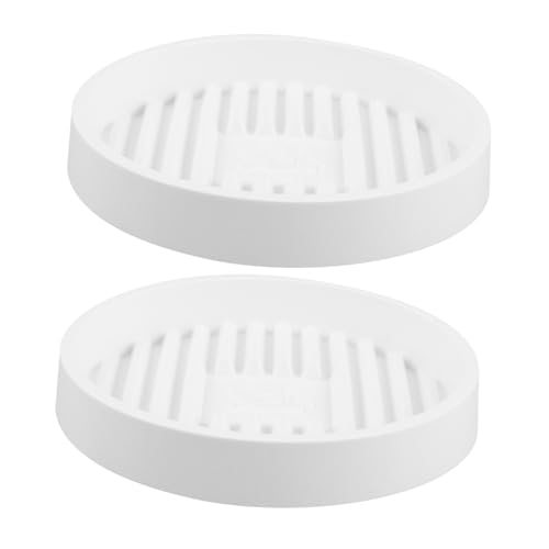 Supvox 2 Stück Runde Kunststoff Abtropfschalen und Untersetzer für Pflanzen und Wc Sauger mit Rutschfestem Griff und Stabiler Positionierung für Innenbereich und Bad von Supvox