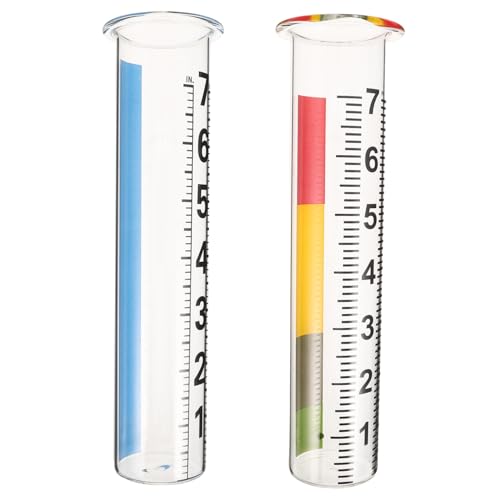 Supvox 2 Stück Teiliges Ersatz glasröhrchen für Regenmesser aus Hochborosilikat Glas Präzise Messskala Kratzfest Langlebig Leicht Ablesbar für Garten und Outdoor bereiche von Supvox