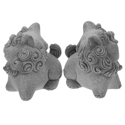 Supvox 2 Stück Teiliges Kleines Robustem Material Niedliche Löwenfigur für Garten Schreibtisch und Aquarium Vielseitige Skulptur zur und Bürodekoration von Supvox