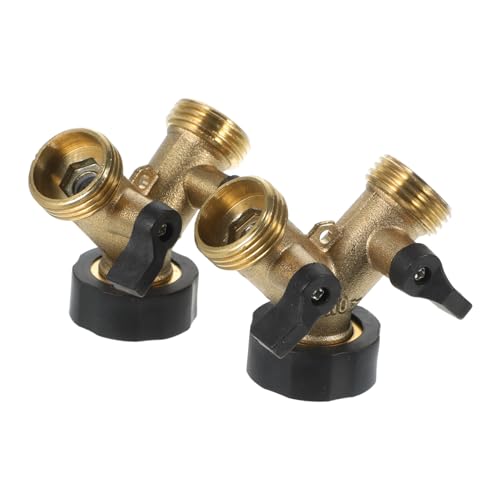 Supvox 2 Stück Teiliges Messing Y Verteiler Gartenschlauch Robuster Doppel Ausgang Wasserhahn Adapter für Gartenbewässerung und Autowäsche Langlebig und Korrosionsbeständig von Supvox