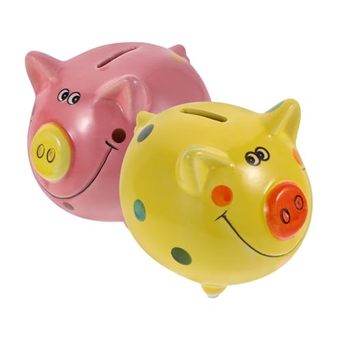 Supvox 2 Stück Teiliges Sparschwein für Bunte Niedliche Spardose Jungen Mädchen Robustes Piggy Bank zum Geburtstag und Alltag Bildung Fördern von Supvox