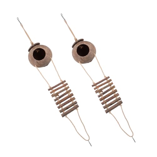 Supvox 2 Stück Teiliges Vogelnest Kokosnussschale mit Leiter Robustes Natürliches Versteck für Papageien Hängende Brutstätte und Rückzugsort für Haustiere Wetterfestes Outdoor-nistplatz Supvox 2 Stück Teiliges Vogelnest Kokosnussschale mit Leiter Robustes Natürliches Versteck für Papageien Hängende Brutstätte und Rückzugsort für Haustiere Wetterfestes Outdoor-nistplatz von Supvox