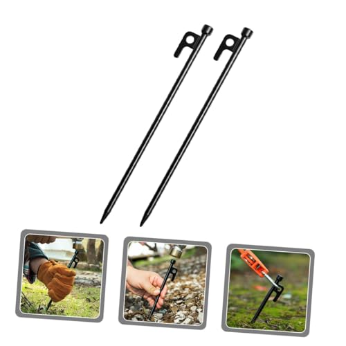 Supvox 2 Stück Teiliges Zeltheringe Verstärkte Outdoor Erdanker für Zelte Pavillons Strand Garten Windfeste Befestigung mit Gebogenem Dickem Einfach zu Stecken Entfernen von Supvox