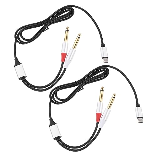 Supvox 2 Stück Type C Audio Kabel Dual Stecker USB C zu Audio Hochwertiges Stereo Verbindungskabel für Smartphones Tablets und Laptops von Supvox