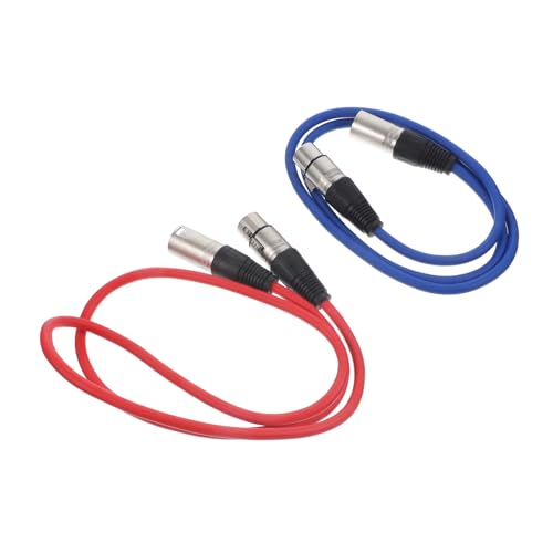 Supvox 2 Stück Xlr Mikrofonkabel Männlich zu Weiblich Ausgewogene Audioleitung aus Sauerstofffreiem Kupfer für Studio und Live Anwendungen Blau Rot von Supvox