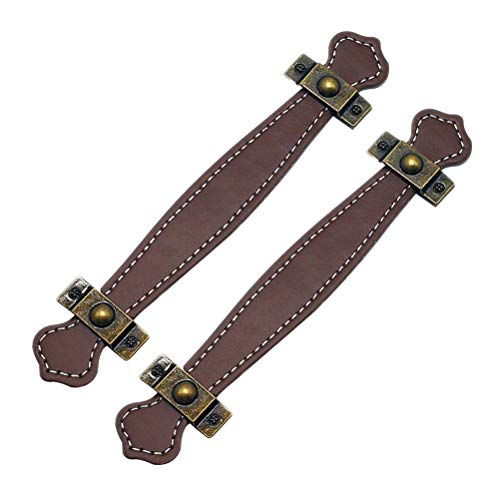 2pcs Sto?griffe Zinklegierung Leder T¡§?rgriff Vintage Sto?griffe Koffer Griffe ?belgriffe Bogengriffe T¡§?rgriff Stangengriff Schubladegriff (Hellbraun) von Supvox