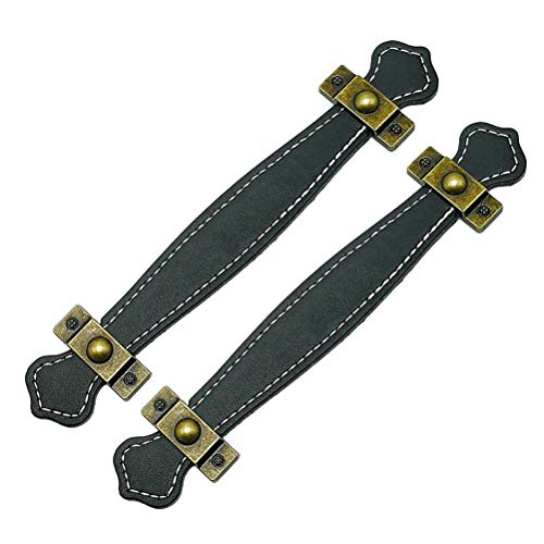 Pu Peel Handle 4Er Set Leder Griffe Schwarz FüR MöBel Schubladen Taschen 19Cm Hochwertige Zinklegierung Einfache Montage von Supvox
