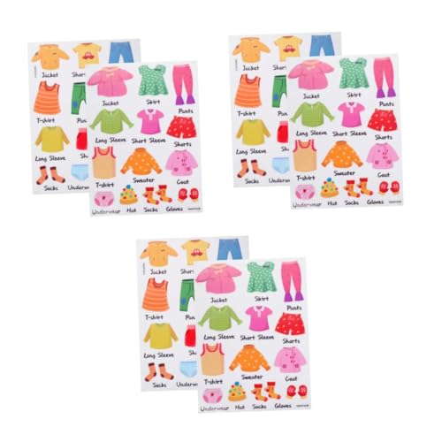 Supvox 3 Sätze Kleiderschrank Aufkleber Set Kleidung Klassifikation Etiketten mit Süßem Muster Selbstklebend für Kinderzimmer Wardrobe Sticker für Einfache Kleidung Organisation und von Supvox