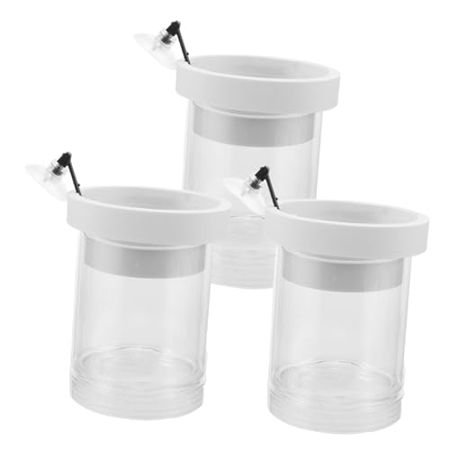 Supvox 3 Stück Teiliges Aquarium Zuchtbox Schwimmende Fischisolationsbox mit Saugnapf Transparente Betta Inkubator Ablaichbox mit Mikroloch-System für Garnelen und Jungfische Platzsparend von Supvox