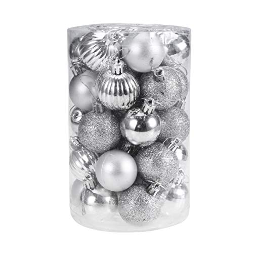 Supvox 34 stücke weihnachtskugel ornamente bruchsicher weihnachtsschmuck weihnachtsbaumkugeln für urlaub party decor 4 cm (silber) von Supvox