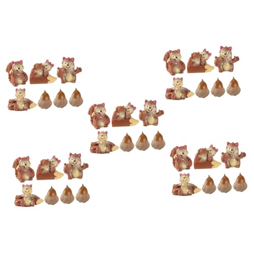 Supvox 35 Stck Teiliges Miniatur Eichhörnchen Langlebigem Harz Niedliche Tierfigur für Gartendeko Schreibtisch Puppenhaus und Blumentopf Detailreiche Micro Landschafts Dekoration von Supvox
