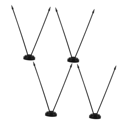 Supvox 4 Stück Flaggenständer Schwarz Stabile Fahnenmastbasis für Schreibtisch und Innenbereich Robuste Flaggenhalterung Einfache Installation Zuverlässiger Stand von Supvox