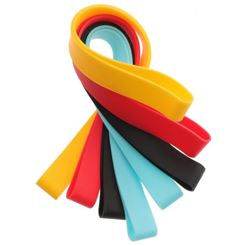 Supvox 4 Stück Teiliges Silikon Handtuchband mit Elastischen Dehnbaren Bändern in Schwarz Gelb Blau und Rot für Strandstühle und Strandtücher Wiederverwendbar und Farbecht Geeignet für von Supvox