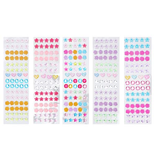 5Blätter Bunte Strass Aufkleber Selbstklebend Acryl Kristall Sticker für Bastelprojekte Heimdekoration und Vielfältige Einsatzmöglichkeiten Verschiedenen Farben von Supvox