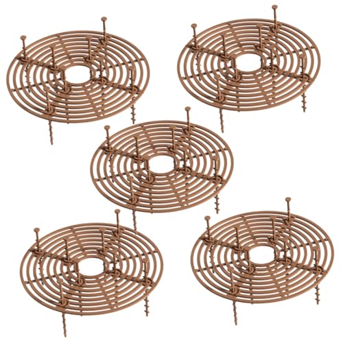 Supvox 5 Stück Teiliges Pflanztopf Schutzgitter Zuschneidbar Braun Verhindert Katzenbuddeln Schützt Blumenerde Leicht Handlich Kratzfrei für Innen Außenpflanzen von Supvox
