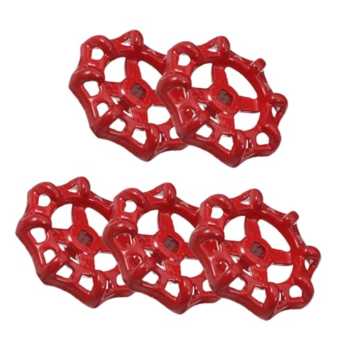 Supvox 5 Stück Teiliges Ventil handrad Roter Wasserhahn Griff für Gartenschlauch Absperrventil Einfach zu Montieren Kompatibel Tragbar für Haus und Garten von Supvox