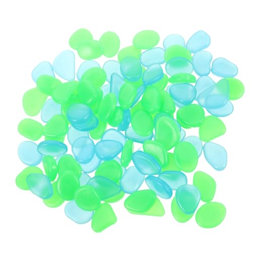 Supvox 500 Stück Leuchtende Kieselsteine Glow Pebbles aus Harz für Garten Aquarium Teich Deko Realistische Fluoreszierende Steine Wetterbeständig Sicher für Fische Schnell Aufladbar von Supvox
