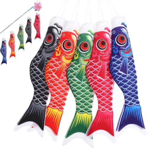 Japanische Karpfenflagge 5Er Set Aus Satin Bunte Koinobori WindsäCke FüR AußEn- Und Innendekoration Ideal FüR Feste Und Garten von Supvox