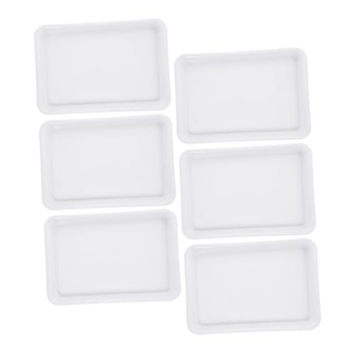 Supvox 6 Stück Blumentopf Tablett Pflanzentopfsaucer Pflanzgrundplatte rechteckig Schwellerwanne Rechteck Pflanzentopf großer Pflanzenuntersetzer mit Rechteck Tablett Pflanzschale pp Weiß von Supvox