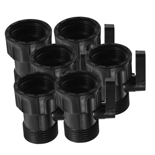 Supvox 6 Stück Schlauchanpassungs -Erweiterung Armaturen Anhang im Freien Gartenschlauch auf Aus-Ventil Kontrolle Wasserschlauchventil Wasserhahn-Umstelladapter Ventilwandler Abs Schwarz von Supvox