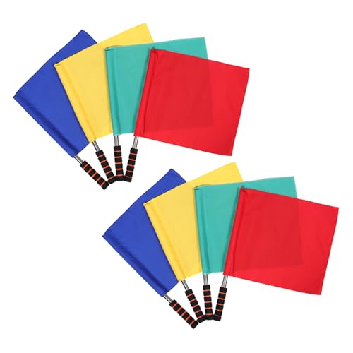 Supvox 8 Stück Teiliges Schiedsrichter-fahnen mit Edelstahlstangen Robuste Linienrichter-fahnen für Volleyball und Fußball Wetterbeständig Ergonomisch Sichtbar für Effiziente Spielleitung von Supvox